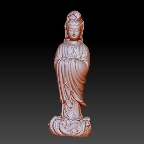 bodhisattva guanyin kwanyin escultura cnc impressora 3d a arte buda o budismo personagem kuanyin religon estátua 3D print model - Mito3D