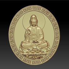bodhisattva guanyin kwan-yin art buddha religion statue sculpture engraving carving character cnc 3d model mold artcam pendant decoration oriental 3d print model - Mito3D
