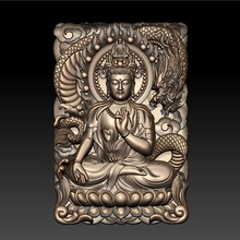 guanyin dragon art bodhisattva buddha creature mythical oriental china japan religion decoration decorative artcam 3d cnc bas-relief engraving carving sculpture statue character figure traditional 3d print model - Mito3D