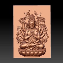 guanyin milliers hands art buddha religion statue sculpture engraving cnc 3d model mold artcam bodhisattva pendant decoration oriental carving character 3d print model - Mito3D