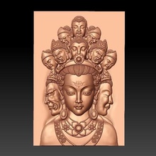 guanyin thousands heads art buddha religion statue sculpture engraving carving character cnc 3d model mold artcam bodhisattva pendant decoration oriental