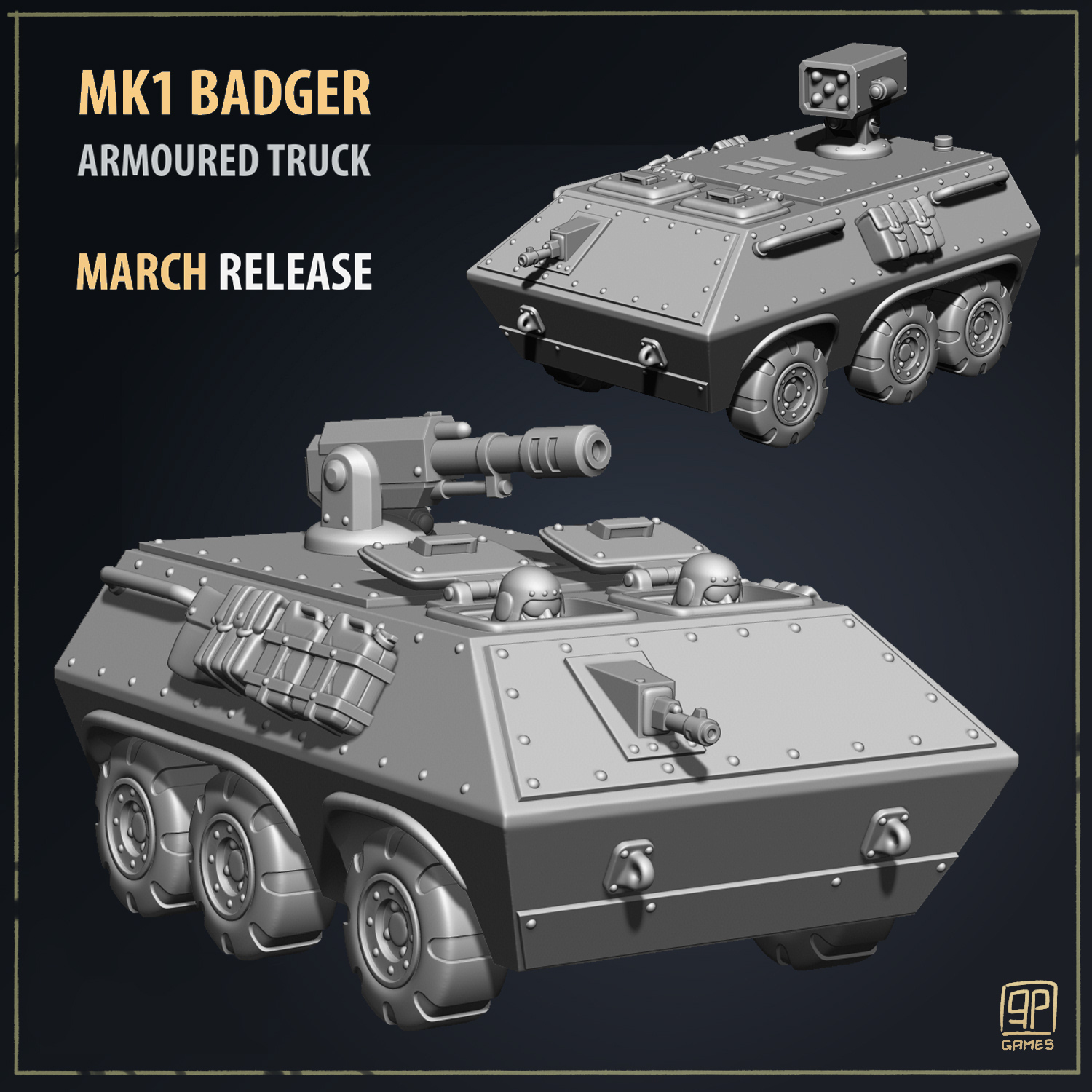 guard armoured truck 40000 tabletop miniatures wargaming soldiers vehicle tank 3D print model - Mito3D