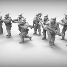 cães de guarda x10 28mm resin art army future galaxy heroic imperial imperium infantry miniature model soldier space war warrior models 3d print model - Mito3D