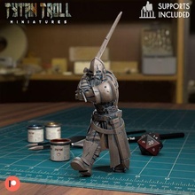 guard swinging - pre-supported game dnd miniature minis dungeons dragons 32mm tytantroll miniatures patreon sword long 3d print model - Mito3D