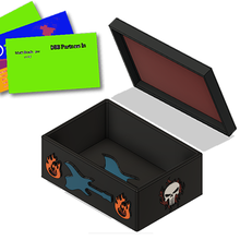 Mira Tarjetas tapa guitarra fuego salvar tarjetas bo te caja presentación tarjeta almacenamiento cartes boite 3d print model - Mito3D