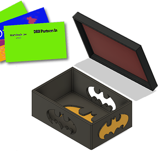 Regardez tarjetas tapa enregistrer cartes batman bo boîte présentation carte espace rangement boite 3D print model - Mito3D