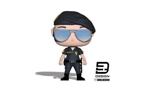 guardia civile grs funko spagnolo militare polizia grs giocattolo cabezon3degdesign guardiacivile 3d print model - Mito3D