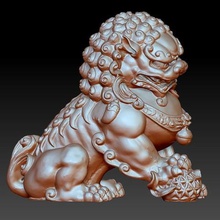 tuteur lion foo chiens modèle 3d art animal foo-chien la cnc statue sculpture de pierre zbrush 3d print model - Mito3D