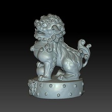 tuteur lion foo dogs art decoration sculpture 3d ancient animal beast carving china chinese creature decorative mythical oriental traditional zbrush 3d print model - Mito3D