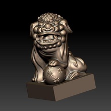 guardian lions foo dogs art animal creature tiger cats mythical oriental china sculpture statue 3d cnc printable 3d print model - Mito3D