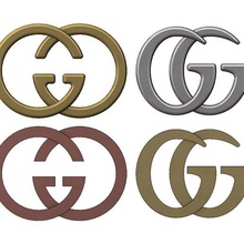 gucci gg logo replica 3d print model jewelry printable sign gold silver ornament jewellery pendant fashion luxury relief accessories symbol handbag purse emblem briefcase art signs logos 3d print model - Mito3D