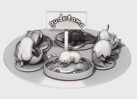 gudetamas Gudetama paresseux Oeuf aliments 3d print model - Mito3D