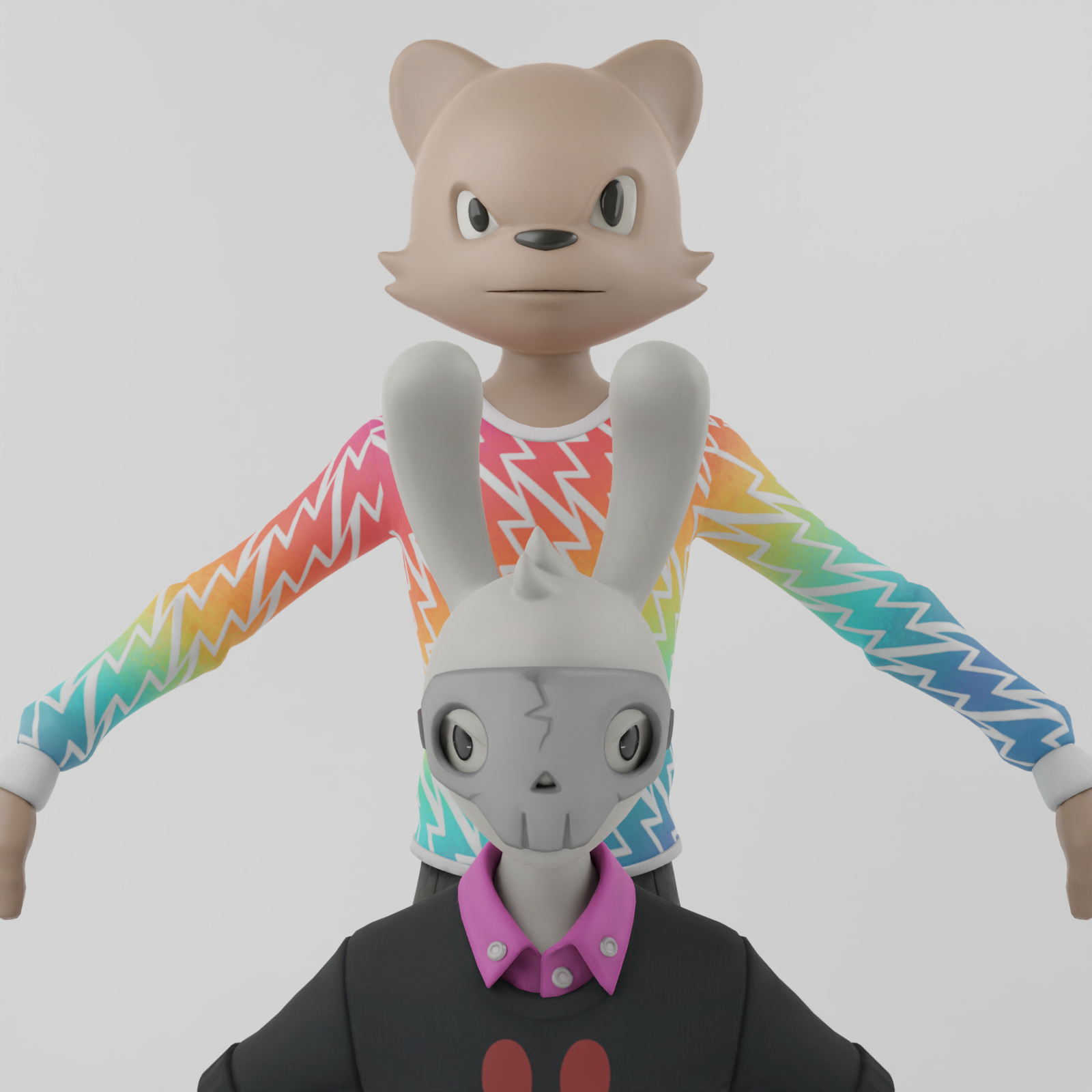 guggimon x janky lowpoly rigged kaws supreme bape bearbrick hypebeast offwhite art medicom dior hype sneakers bee sculpture 3D print model - Mito3D