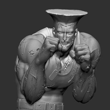 guile zombie street fighter 3d printing art toy high poly game sculpture statue fight arcade action figure 3d print model - Mito3D