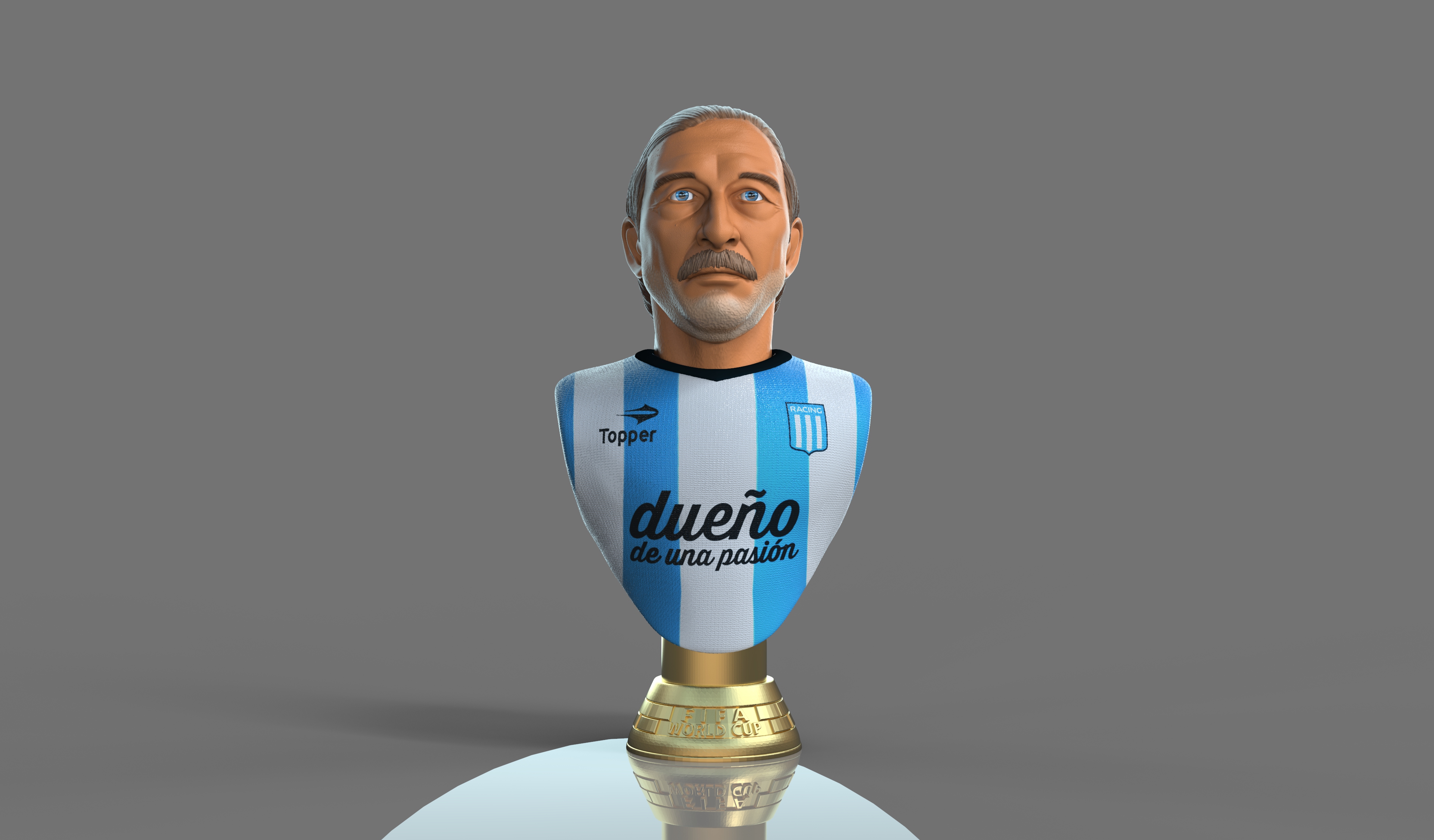 guillermo francella busto racing club de avellaneda 3d art eliseo basurto manager 3D print model - Mito3D