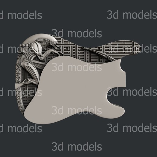 guitar1 Kunst vcarve Sie Streben artcam magic Knochen Drucker 3dmodels Gitarre 3D print model - Mito3D