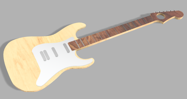Gitarre Kunst Instrument 3d print model - Mito3D