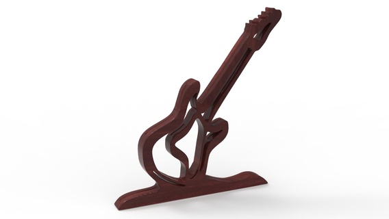 Gitarre Base Kunst Skulptur Bildhauerei Musik Dekor Dekoration 3d print model - Mito3D