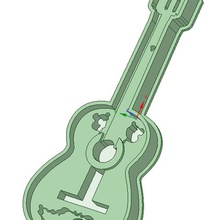 guitarra coco cortador de galletas gadget 3d print model - Mito3D