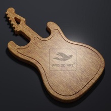 guitar cutting board - cnc files wood svg dxf eps pdf ai stl 3d print model - Mito3D