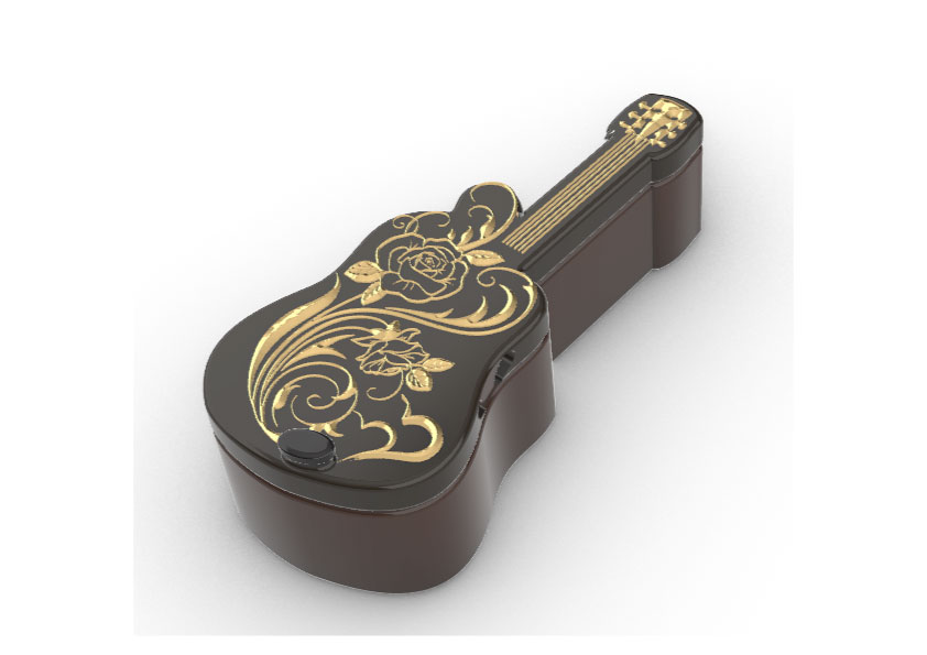 violão joalheria caixa presente moda arte embalagem exclusivo 3D print model - Mito3D
