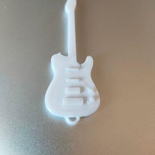 guitar key chain keychain electric 3d print model - Mito3D