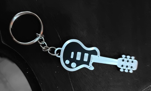 guitare porte clés bijoux 3d print model - Mito3D