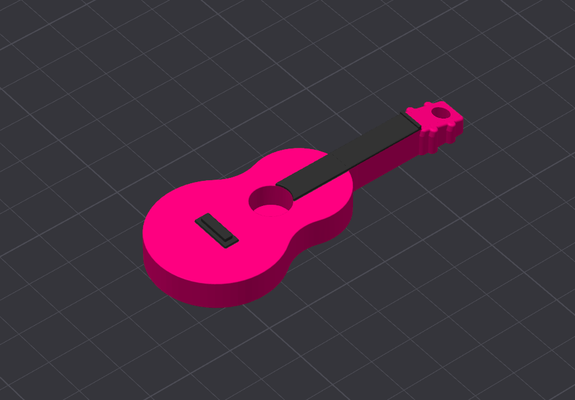 gitar anahtarlık renkli 3d print model - Mito3D