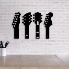 guitar neck wall decoration set 5 models art music instruments frame theater decor 2d 3d printing large indoor home living room 3d print model - Mito3D