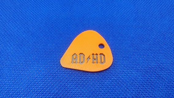 guitar pick adhd pendant keychain 3d print model - Mito3D