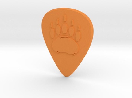 guitar pick bear paw 3d print model - Mito3D