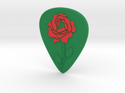 guitar pick rose 3d print model - Mito3D