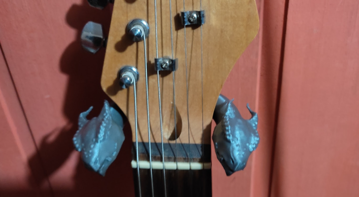 guitarra estante soporte pared música arte 3d print model - Mito3D