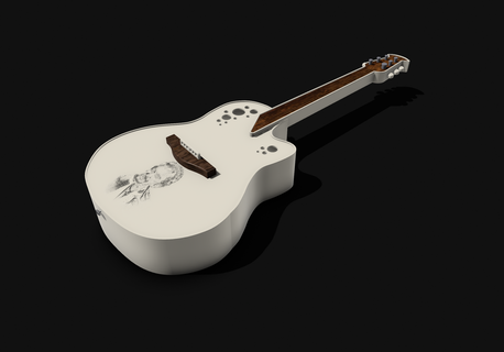 chitarra omaggio Johnny mezzogiorno roccia musica culto 3d print model - Mito3D