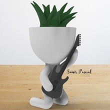 guitarrista vase vaso decoração guitarra guitar jack 3d print model - Mito3D