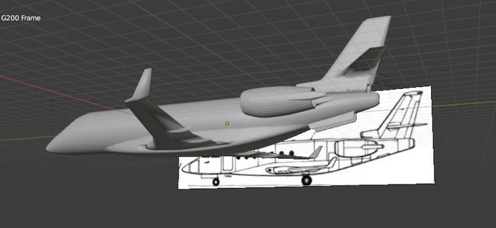 Gulfstream g200 avião modelo 3d print model - Mito3D