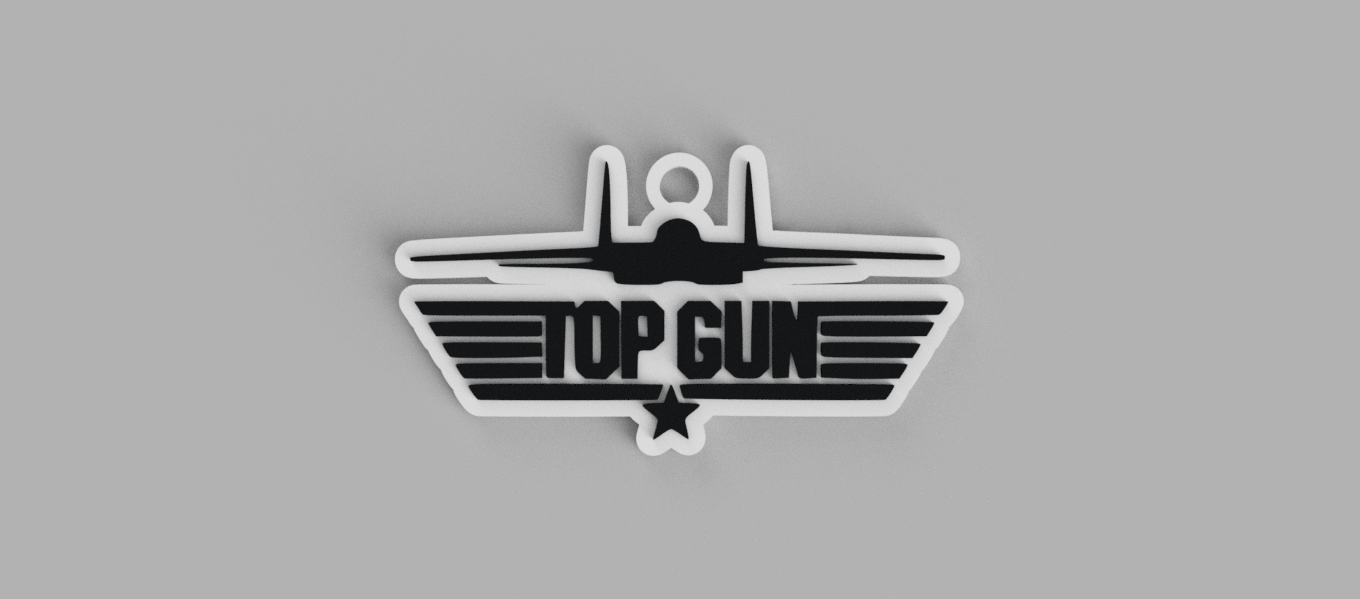 gun avion logo key ring - pendant earring 3D print model - Mito3D