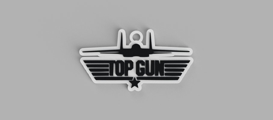 gun avion logo key ring - pendant earring 3d print model - Mito3D