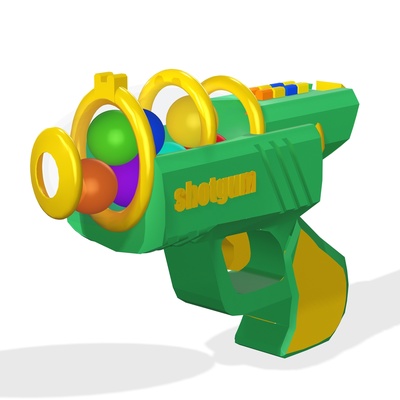 pistola bambino bambini prescolare giocattolo 3d modello ragazzi cittadina ragazzo cartone animato arma gomma masticare casa edificio 3d print model - Mito3D
