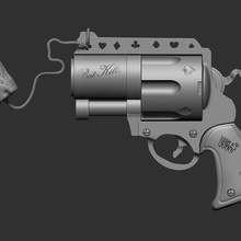 pistola Harley quinn cómic batman bufón harleyquinn 3d print model - Mito3D