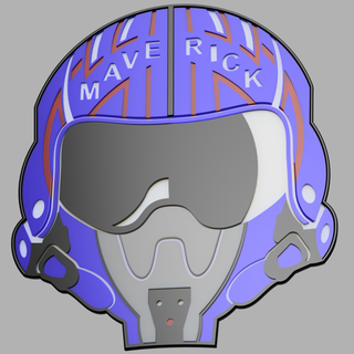 gun maverick fighter helmet wall decor multi colour movie art topgun 3d print model - Mito3D