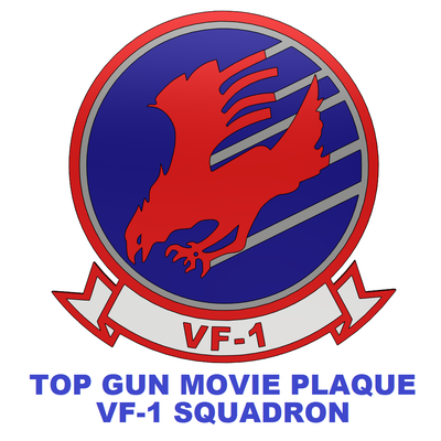 gun movie plaque vf-1 squadron art maverick goose f-14 tomcat patch 3d print model - Mito3D