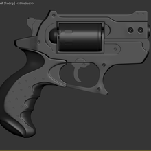 pistola sci fi giocattolo revolver arma pistole alto poli arte gadget 3d print model - Mito3D