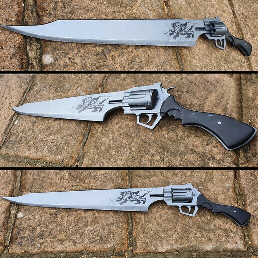 tirador revólver final fantasía 8 vii espada cosplay chubasco seifer pistola 3D print model - Mito3D