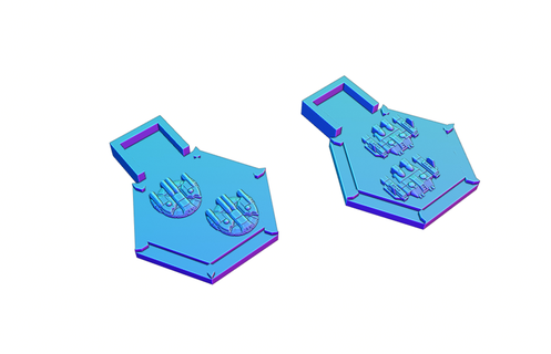 canhoneira tokens 2 cheio impulso nave estelar 3d print model - Mito3D
