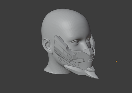 gundam ispirato maschera virile 3d modello gundam 3d modello virile maschera cyberpunk maschera 3d print model - Mito3D