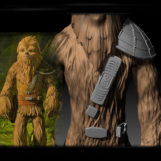 gungi palamar + kemer palaskalar süsler Kostüm oyunu kötü parti star savaşlar chewie Jedi Chewbacca siyah krrsantan Wookiee 3d print model - Mito3D
