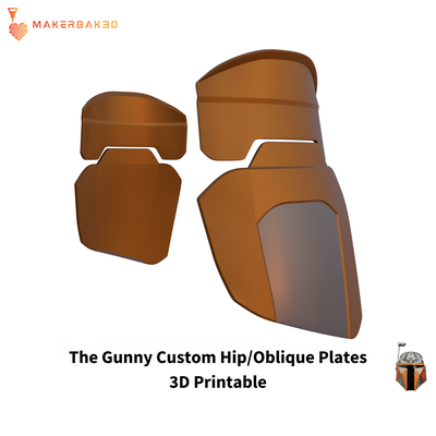 gunny hip armor starwars mandalorian custom bounty hunter plate cosplay costume comiccon star wars oblique 3d print model - Mito3D