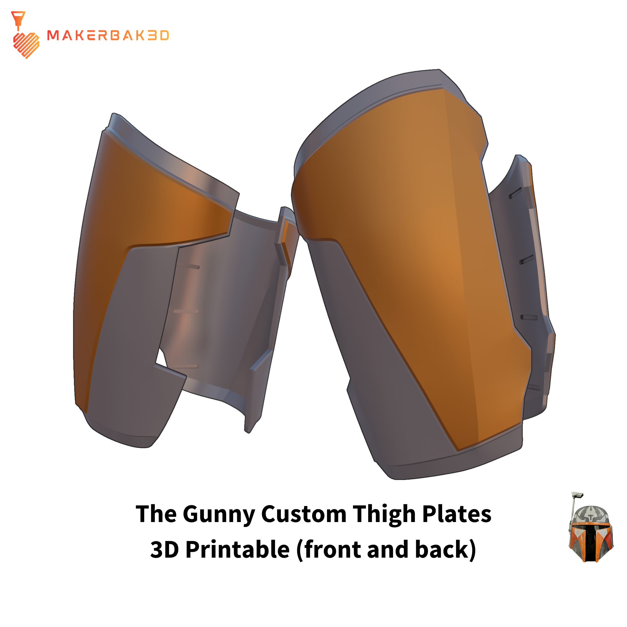 gunny coscia armatura guerre stellari mandalorian gamba personalizzato generosità cacciatore piatto cosplay costume comic stella 3D print model - Mito3D