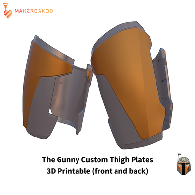 gunny coxa armaduras guerra estrelas mandaloriano perna personalizadas recompensa caçador prato cosplay traje comiccon estrela guerras 3d print model - Mito3D